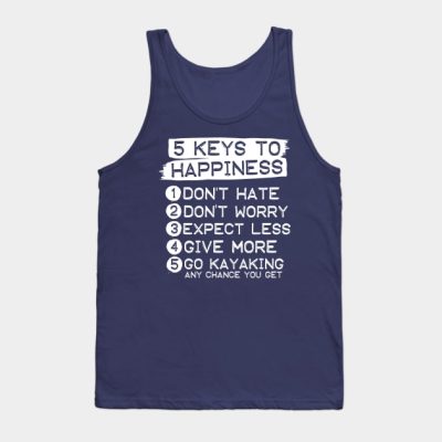 5 Keys To Happiness Kayaking Tank Top Official Kayaking Merch