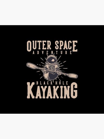 Outer Space Adventure Black Hole Kayaking With Astronaut Kayaking Vintage Illustration Tapestry Official Kayaking Merch