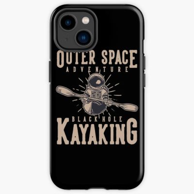 Outer Space Adventure Black Hole Kayaking With Astronaut Kayaking Vintage Illustration Iphone Case Official Kayaking Merch