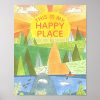 kayak sunrise with seals happy place poster r9088360e5d794d09816f1e5c0fbdfebc wva 8byvr 1000 - Kayaking Gifts