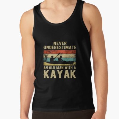 Never Underestimate An Old Man With A Kayak Tank Top Official Kayaking Merch