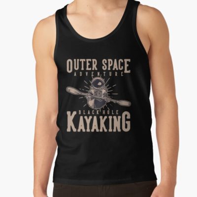 Outer Space Adventure Black Hole Kayaking With Astronaut Kayaking Vintage Illustration Tank Top Official Kayaking Merch