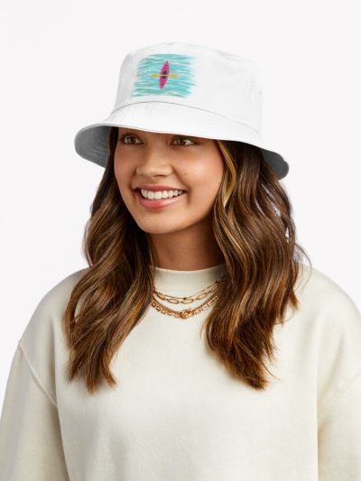 Kayaking Pink With Blue Sea Bucket Hat Official Kayaking Merch