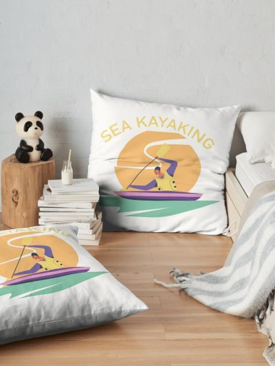 Sea Kayaking Throw Pillow Official Kayaking Merch