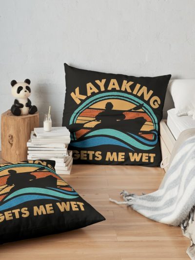 Gets Me Wet Ideas Throw Pillow Official Kayaking Merch