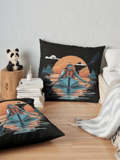 Kayaking Kayak Throw Pillow Official Kayaking Merch