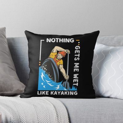 Kayaking Gets Me Wet Shirts & Gifts Throw Pillow Official Kayaking Merch