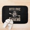 Outer Space Adventure Black Hole Kayaking With Astronaut Kayaking Vintage Illustration Bath Mat Official Kayaking Merch