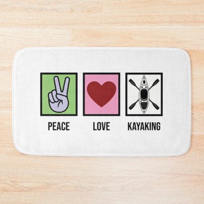 Peace Love Kayaking Bath Mat Official Kayaking Merch