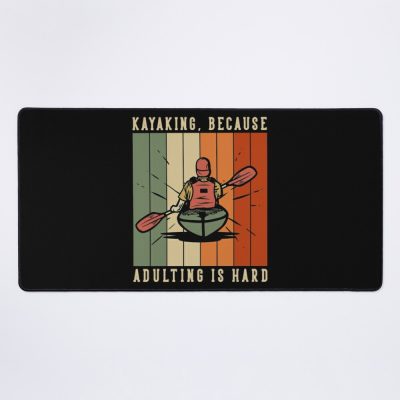 Vintage Kayaking Because Adulting Is Hard Mouse Pad Official Kayaking Merch