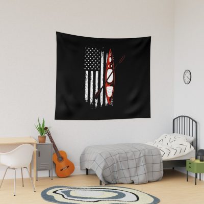 Kayaking Us Flag Tapestry Official Kayaking Merch