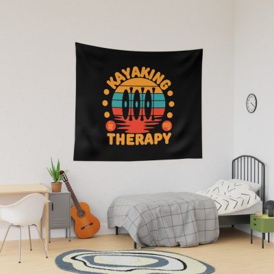 Kayaking Is My Therapy Tapestry Official Kayaking Merch