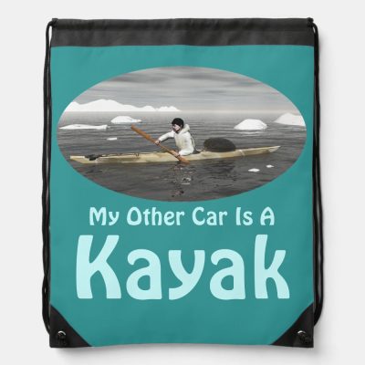 my other car is a kayak drawstring bag re3410746ad1d4546b2290218dd0591fd zffcx 1000 - Kayaking Gifts