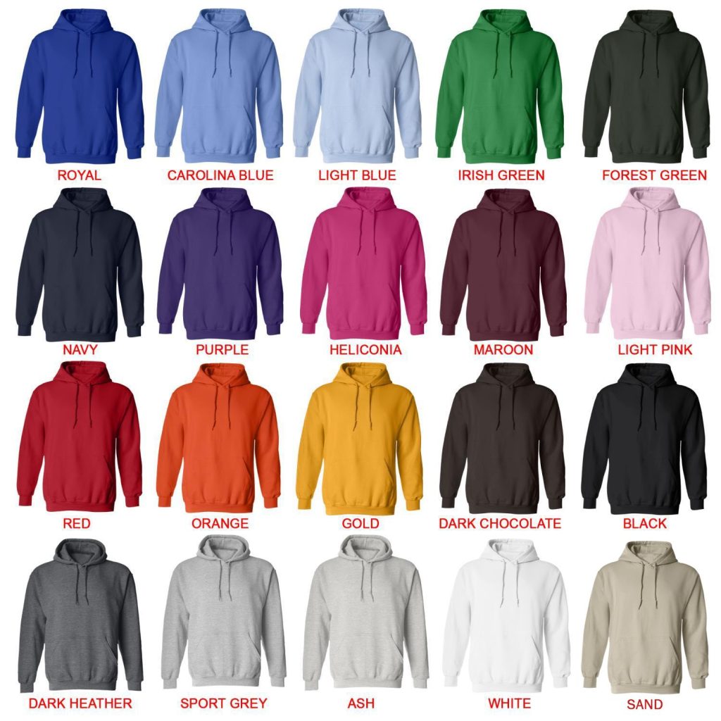 hoodie color chart - Kayaking Gifts