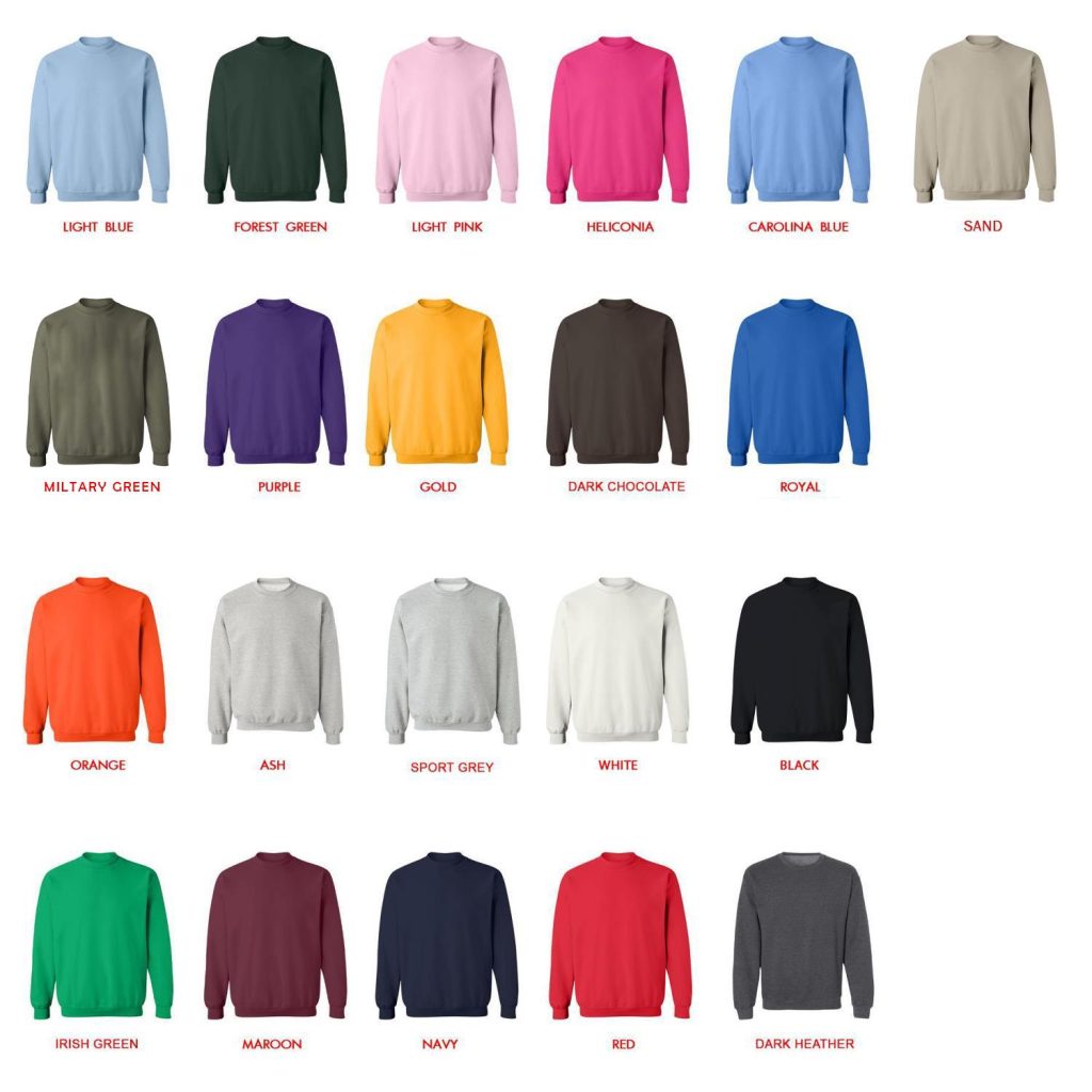 sweatshirt color chart - Kayaking Gifts