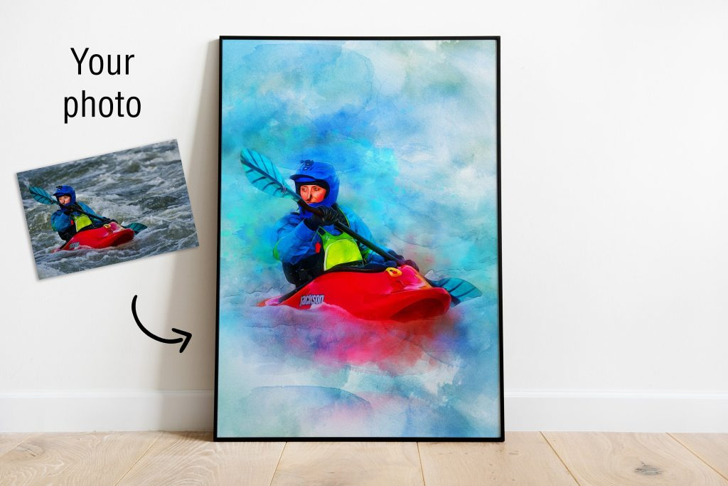 Personalized Image Kayak Water Sports Poster