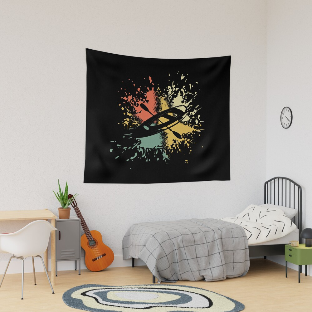 Kayaking Ink Splash Trending Tapestry