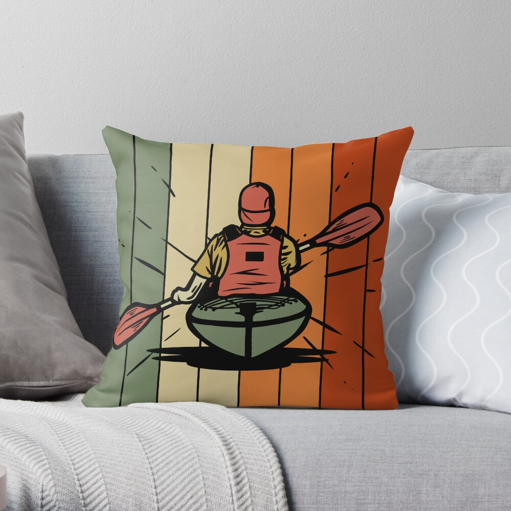 Vintage Kayaking Because Adulting Is Hard Chart-topper Throw Pillow